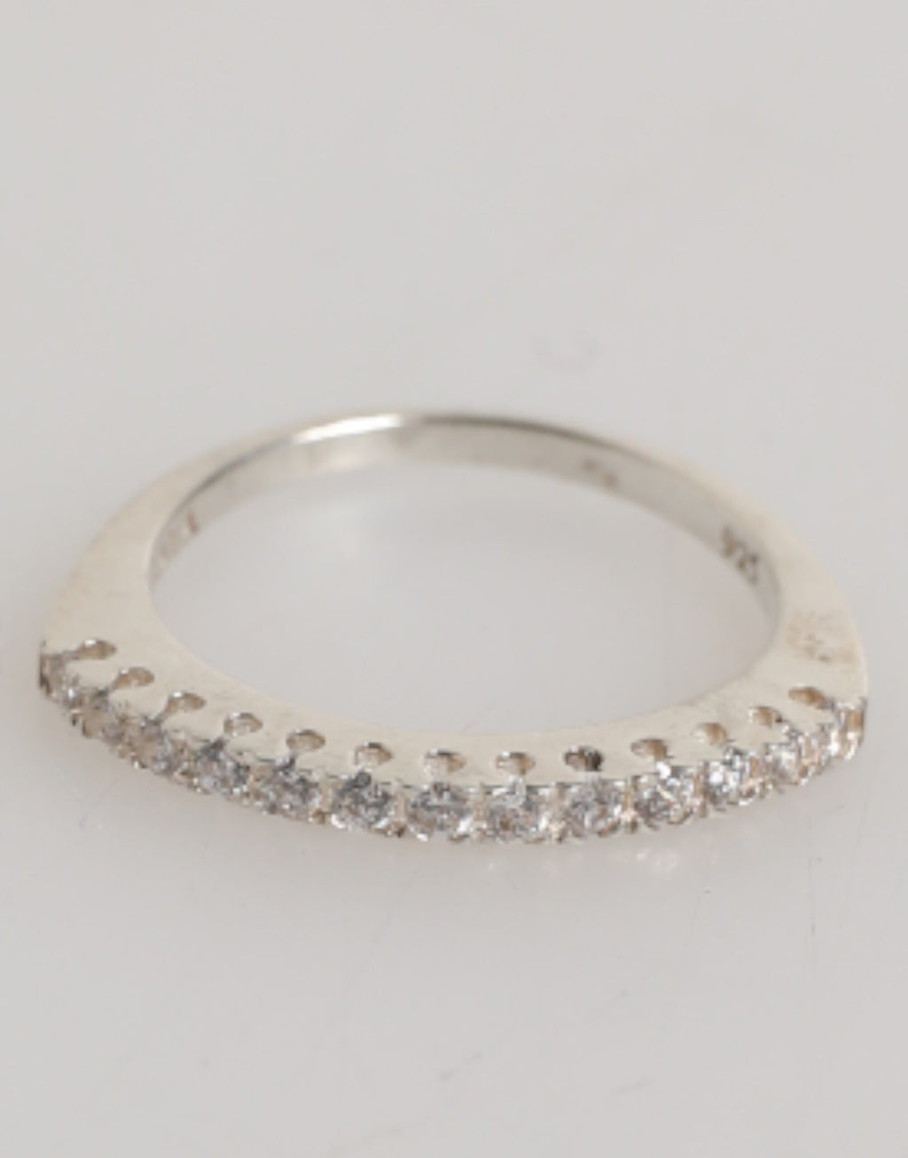 Nialaya Sterling Silver 925 Band Pave CZ Crystal Eternity Ring