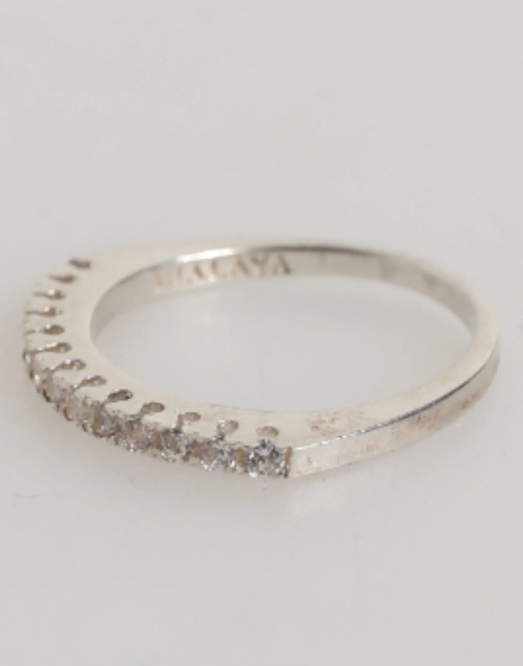 Nialaya Sterling Silver 925 Band Pave CZ Crystal Eternity Ring - Zeiniez