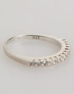 Nialaya Sterling Silver 925 Band Pave CZ Crystal Eternity Ring