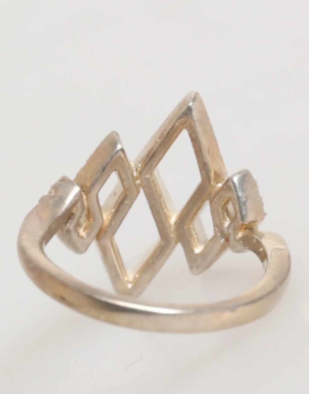 Nialaya Geometric Diamond Shape Pave CZ Crystal Jewelry Ring - Zeiniez