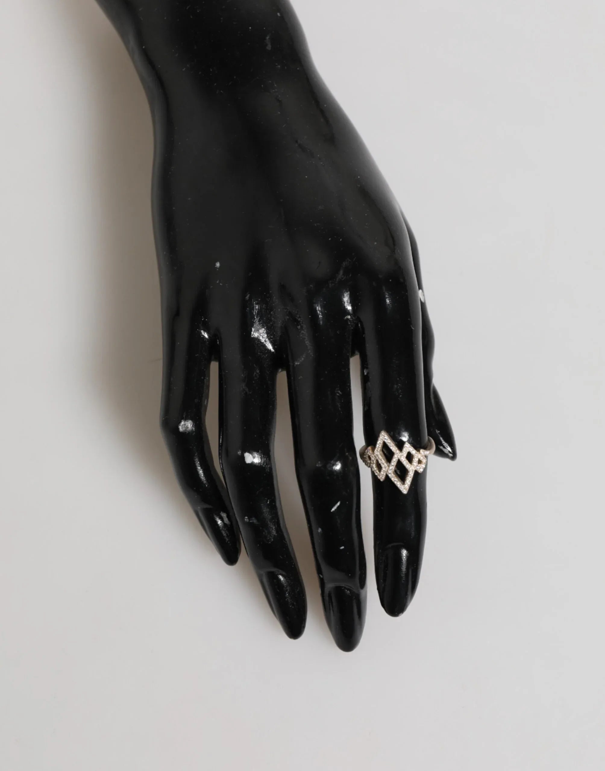 Nialaya Geometric Diamond Shape Pave CZ Crystal Jewelry Ring - Zeiniez