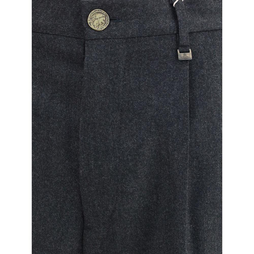 Vivienne Westwood Gray Fleece Wool Casual Pants