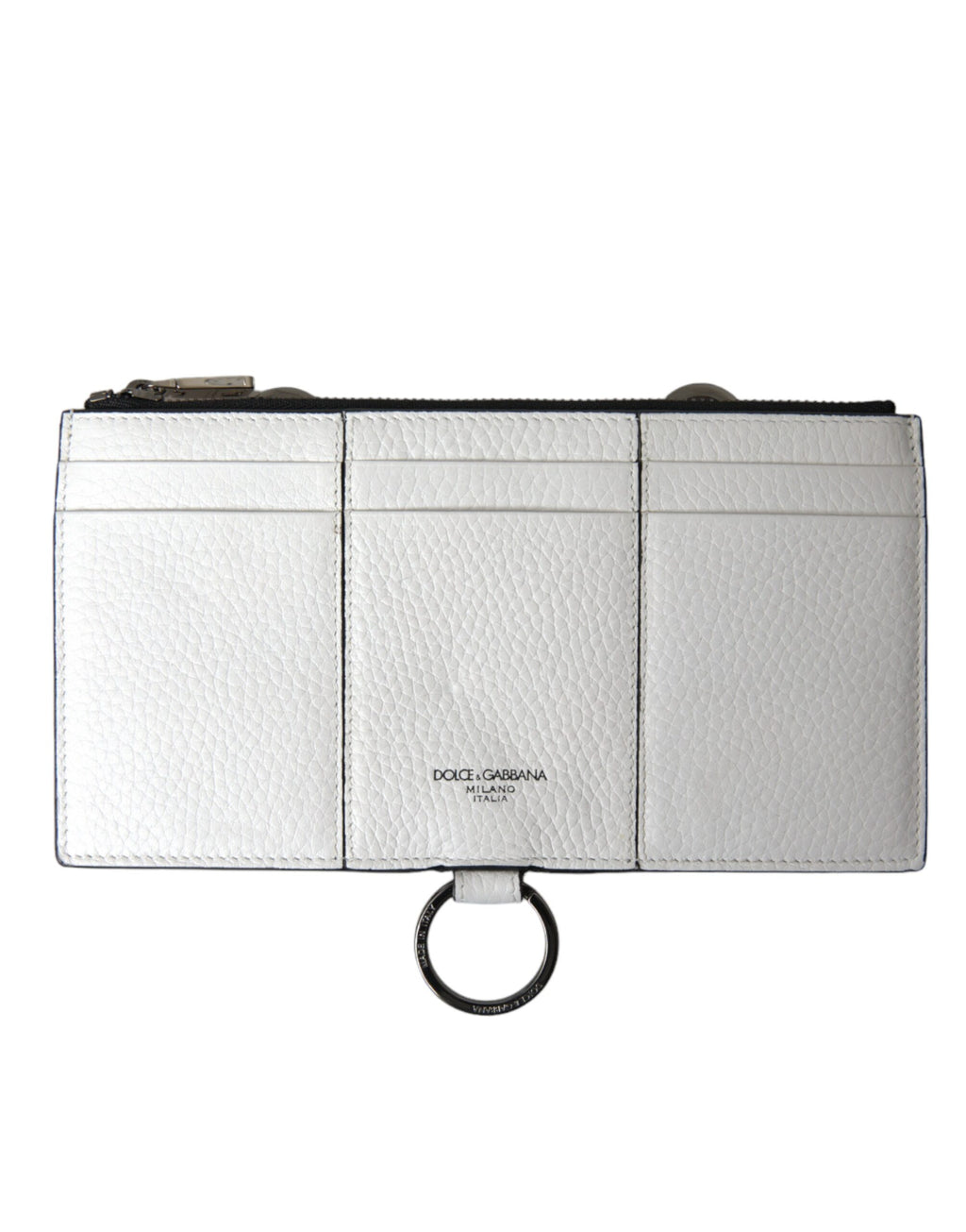 Dolce & Gabbana White Calfskin Leather Large Crossbody Card Holder Wallet - Zeiniez