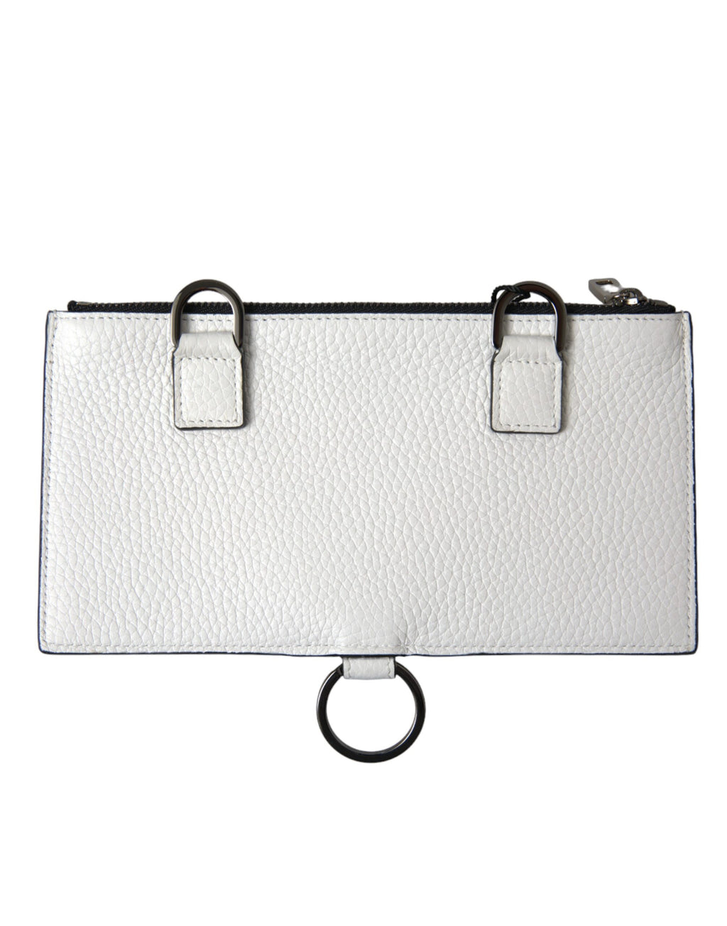Dolce & Gabbana White Calfskin Leather Large Crossbody Card Holder Wallet - Zeiniez