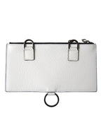 Dolce & Gabbana White Calfskin Leather Large Crossbody Card Holder Wallet - Zeiniez