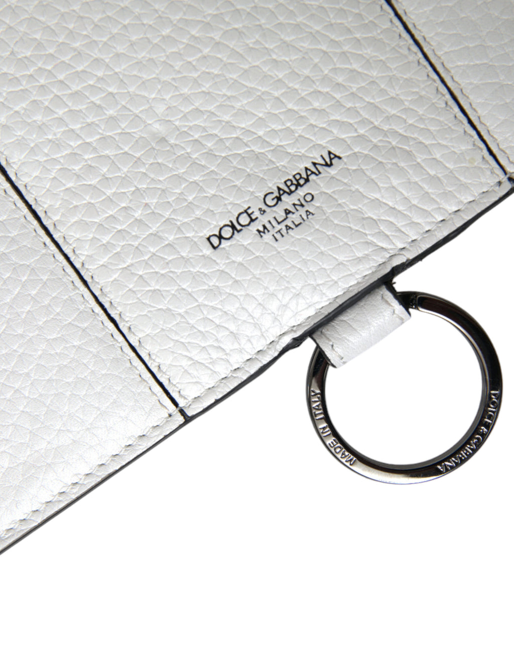 Dolce & Gabbana White Calfskin Leather Large Crossbody Card Holder Wallet - Zeiniez