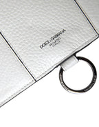 Dolce & Gabbana White Calfskin Leather Large Crossbody Card Holder Wallet - Zeiniez