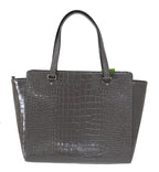 Kate Spade Grey Croc Embossed Leather Elissa Bristol Drive Tote Handbag Bag - Zeiniez