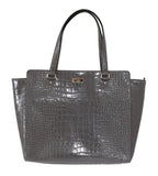 Kate Spade Grey Croc Embossed Leather Elissa Bristol Drive Tote Handbag Bag - Zeiniez