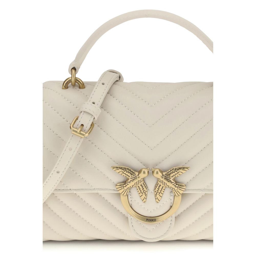 PINKO White Calf Leather Bos Taurus Handbag - Zeiniez