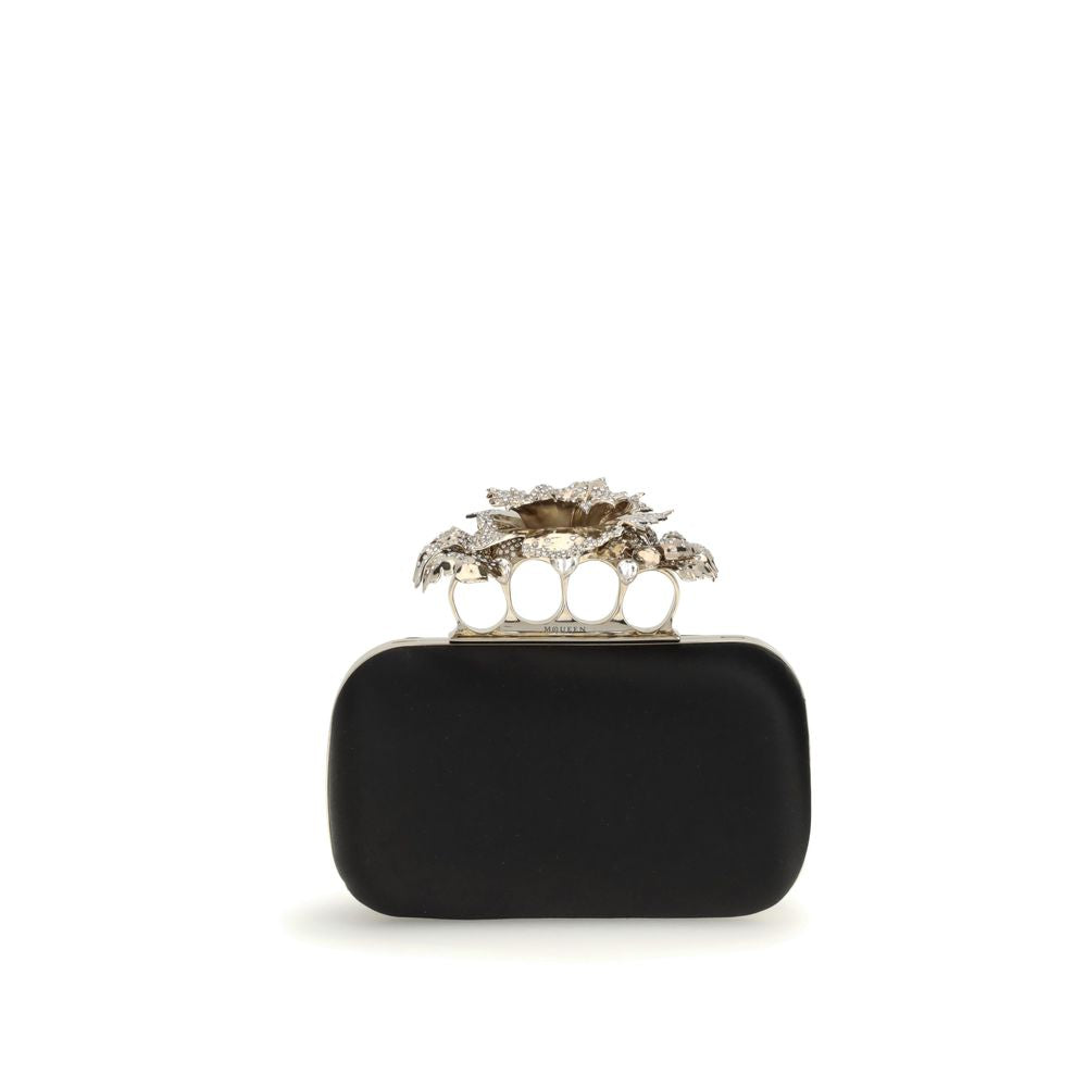 Alexander McQueen Black Silk Clutch Bag - Zeiniez