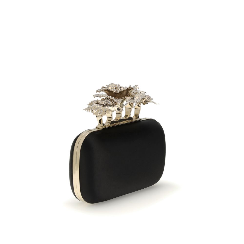 Alexander McQueen Black Silk Clutch Bag - Zeiniez