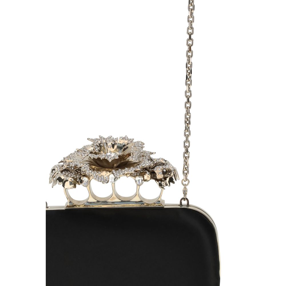 Alexander McQueen Black Silk Clutch Bag - Zeiniez
