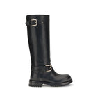 Dolce & Gabbana Black Calf Leather Bos Taurus Lace-Up Boots