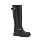 Dolce & Gabbana Black Calf Leather Bos Taurus Lace-Up Boots