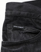 Dolce & Gabbana Black Washed Cotton Skinny Men Denim Jeans - Zeiniez