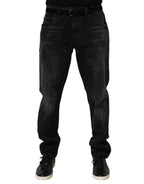 Dolce & Gabbana Black Washed Cotton Skinny Men Denim Jeans - Zeiniez