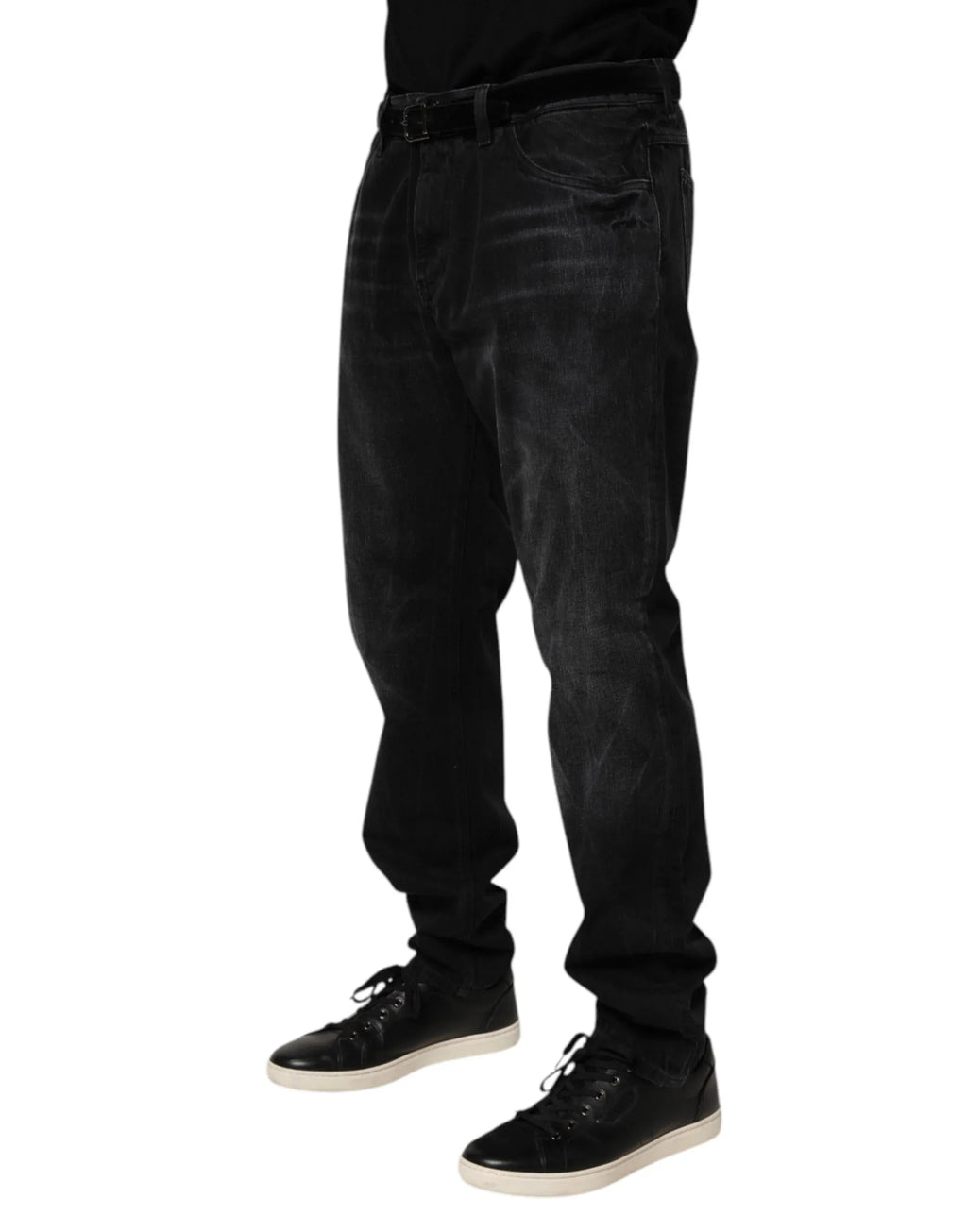 Dolce & Gabbana Black Washed Cotton Skinny Men Denim Jeans - Zeiniez