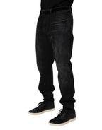 Dolce & Gabbana Black Washed Cotton Skinny Men Denim Jeans - Zeiniez