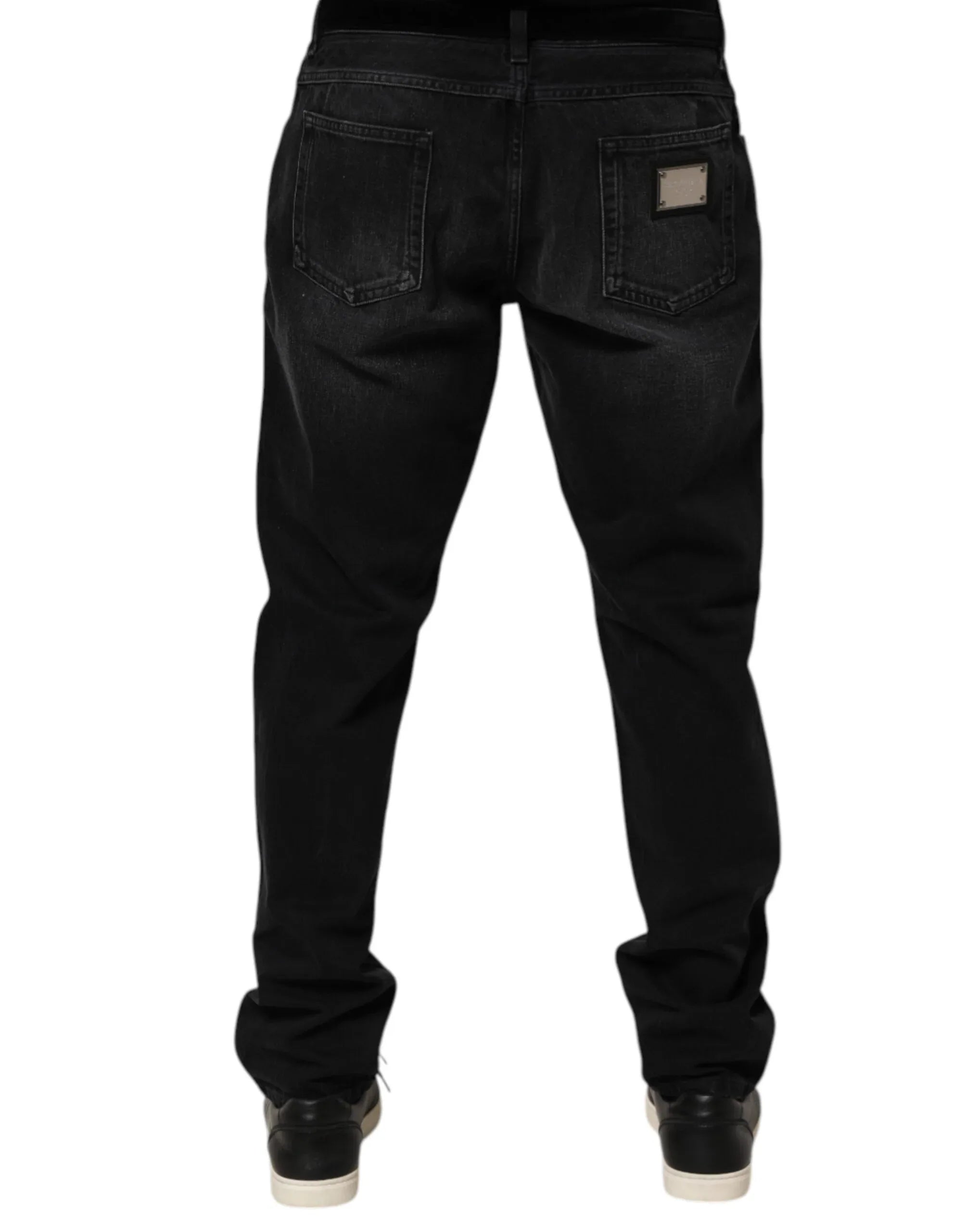 Dolce & Gabbana Black Washed Cotton Skinny Men Denim Jeans - Zeiniez