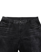 Dolce & Gabbana Black Washed Cotton Skinny Men Denim Jeans - Zeiniez