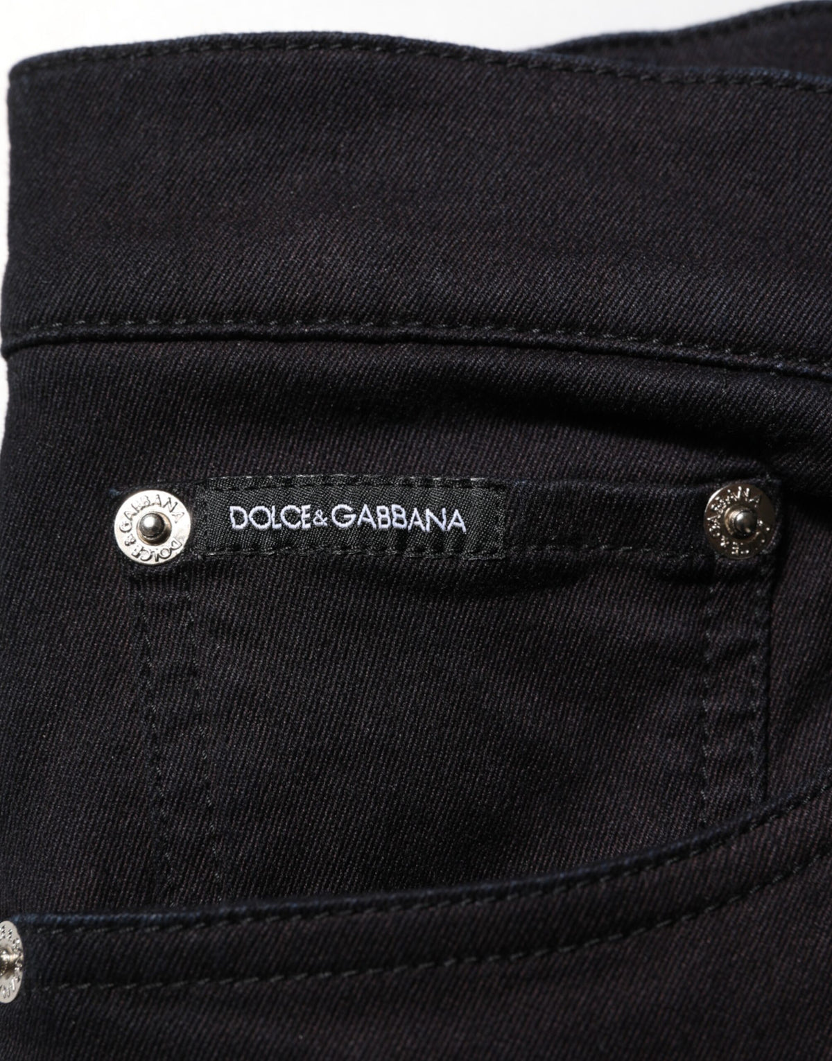Dolce & Gabbana Black Cotton Blend Skinny Men Trouser Pants