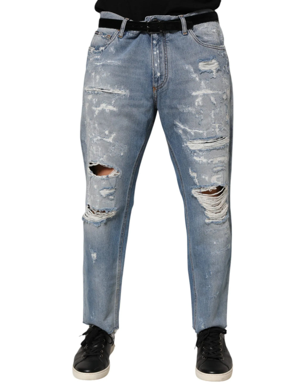 Dolce & Gabbana Blue Distressed Ripped Denim Pants Jeans - Zeiniez