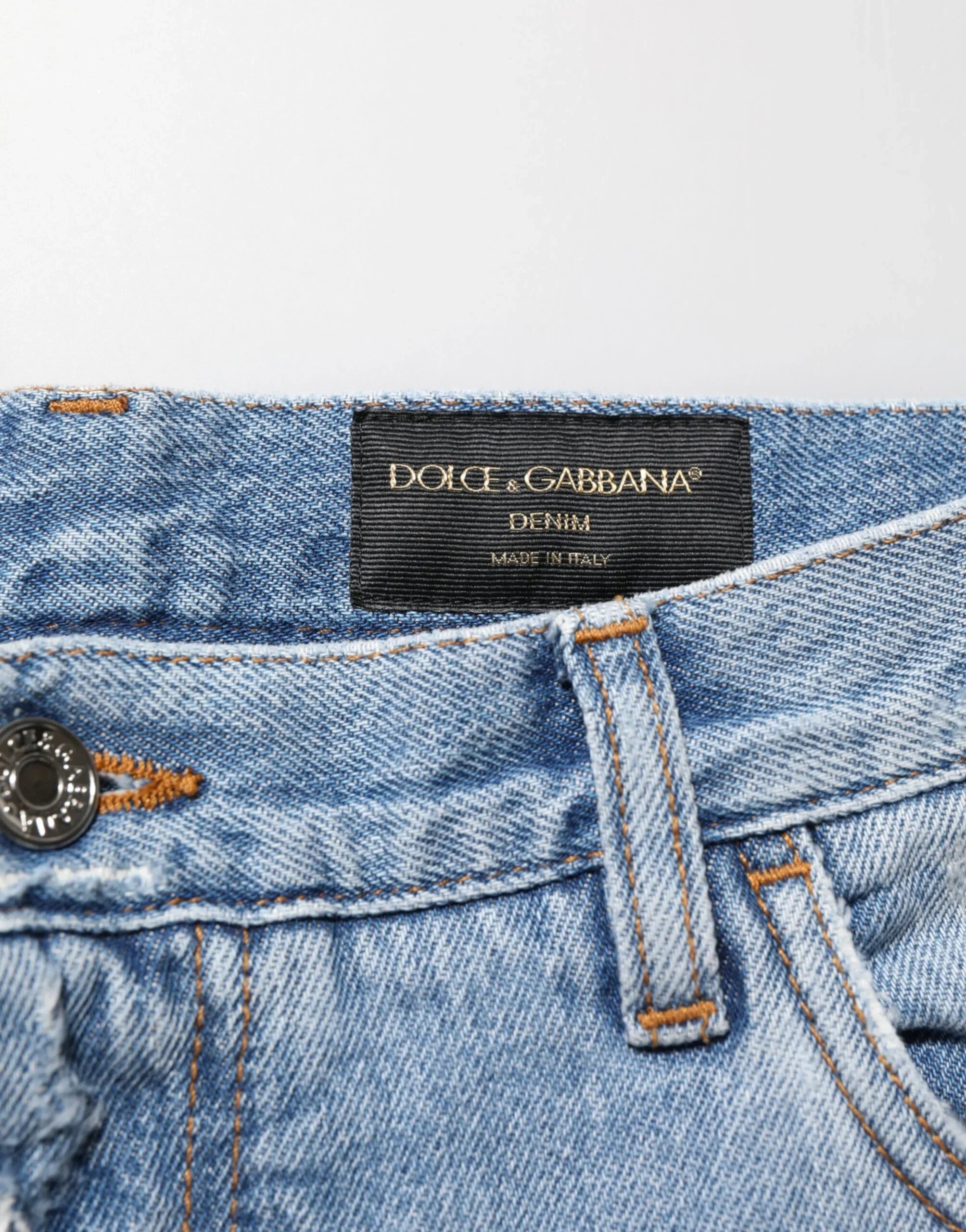 Dolce & Gabbana Blue Distressed Ripped Denim Pants Jeans - Zeiniez