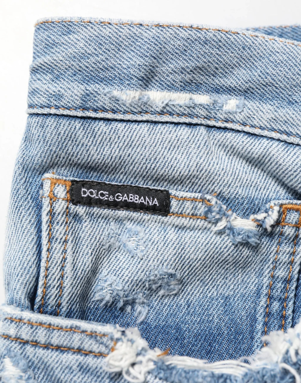Dolce & Gabbana Blue Distressed Ripped Denim Pants Jeans - Zeiniez