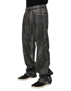 Dolce & Gabbana Black Grey Graphic Print Denim Pants Jeans - Zeiniez