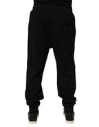 Dolce & Gabbana Black Cotton Drawstring Logo Sweatpants Pants - Zeiniez