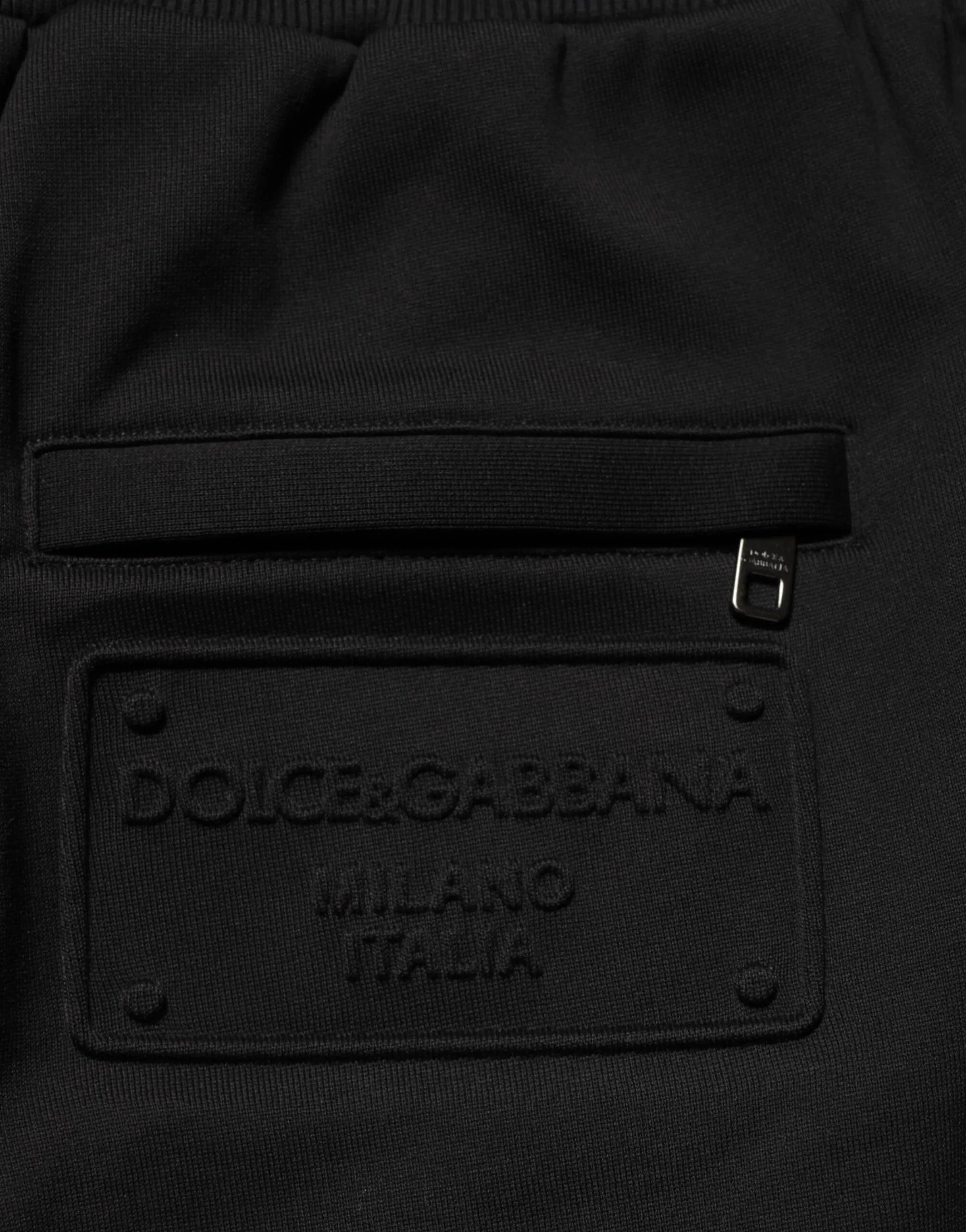 Dolce & Gabbana Black Cotton Drawstring Logo Sweatpants Pants - Zeiniez