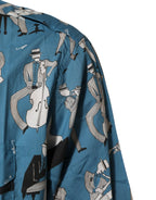 Dolce & Gabbana Blue Jazz Printed Cotton Button Front Shirt - Zeiniez