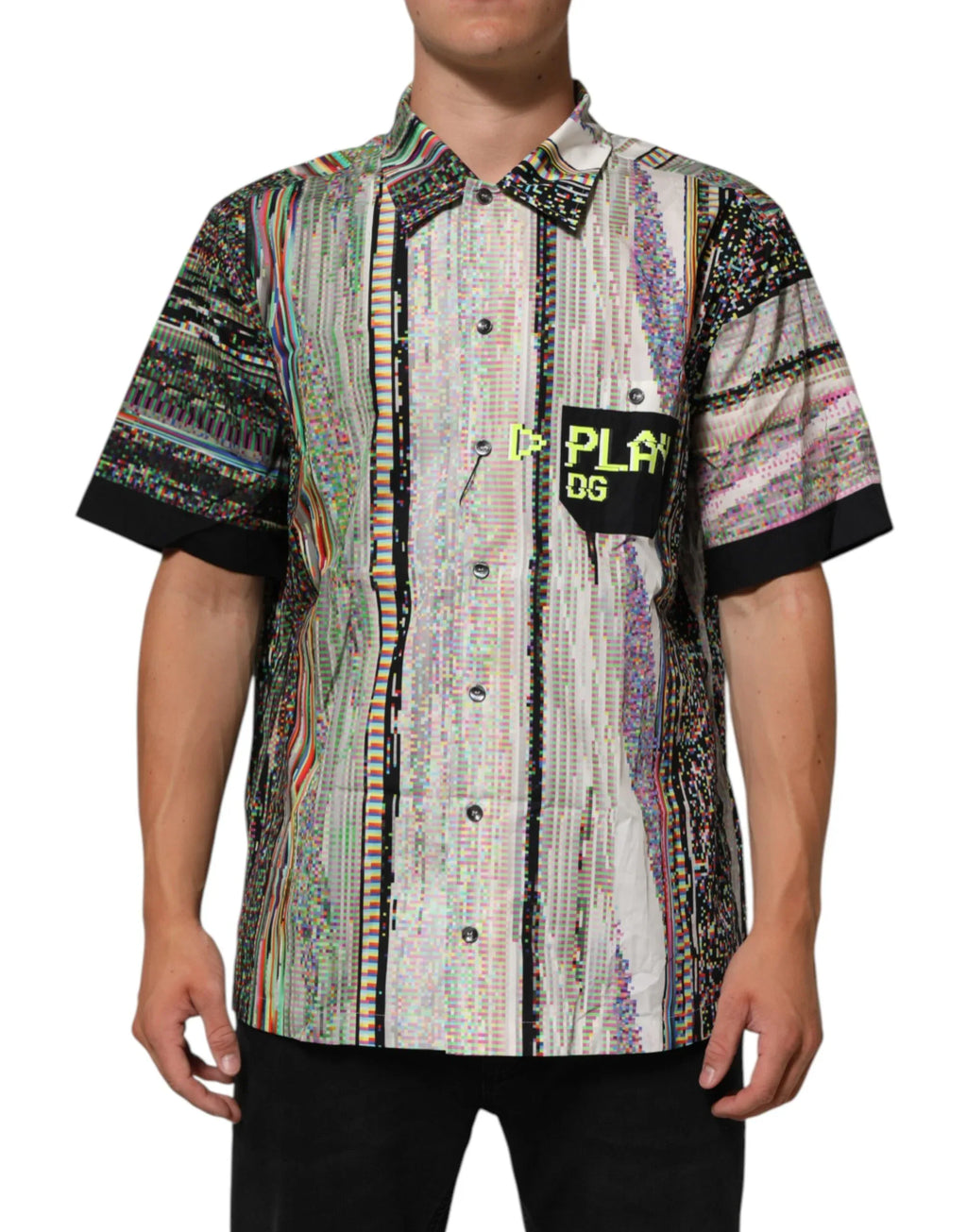 Dolce & Gabbana Multicolor Graphic Collared Casual Shirt - Zeiniez