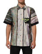 Dolce & Gabbana Multicolor Graphic Collared Casual Shirt - Zeiniez