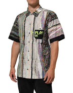 Dolce & Gabbana Multicolor Graphic Collared Casual Shirt - Zeiniez