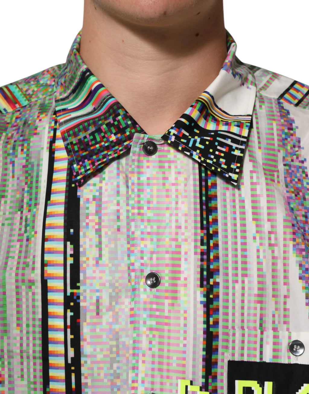 Dolce & Gabbana Multicolor Graphic Collared Casual Shirt - Zeiniez