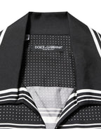 Dolce & Gabbana Black White StripeDot Print Casual Polo Shirt - Zeiniez