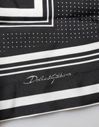 Dolce & Gabbana Black White StripeDot Print Casual Polo Shirt - Zeiniez