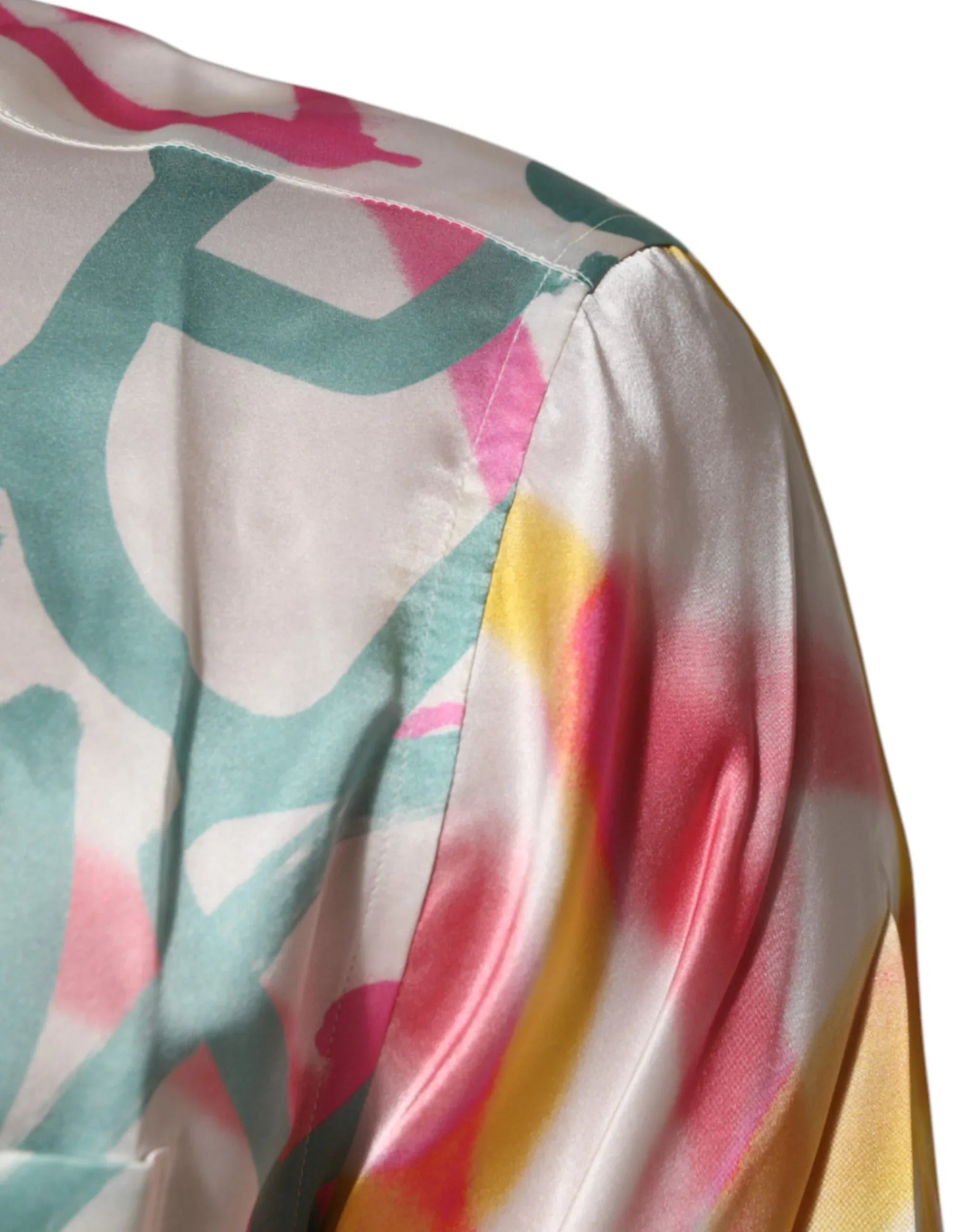 Dolce & Gabbana White Silk Hawaiian Graffiti Print Men Casual Shirt - Zeiniez