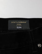 Dolce & Gabbana Black Cotton Slim Fit Denim Trouser Jeans - Zeiniez