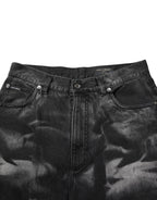 Dolce & Gabbana Black Marbled Effect Straight Men Denim Jeans - Zeiniez