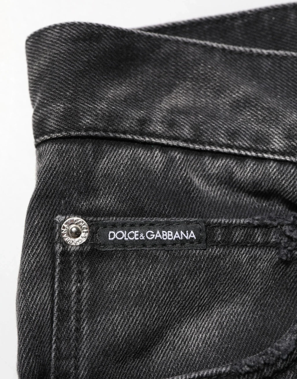 Dolce & Gabbana Black Marbled Effect Straight Men Denim Jeans - Zeiniez