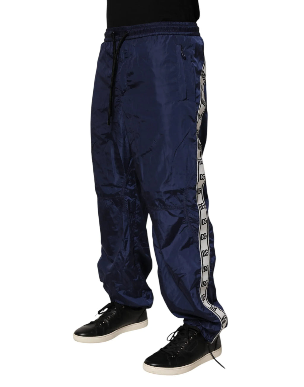 Dolce & Gabbana Blue Nylon Straight Jogger Sweatpants Pants - Zeiniez