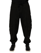 Dolce & Gabbana Black Cotton Cargo Jogger Sweatpants Pants - Zeiniez
