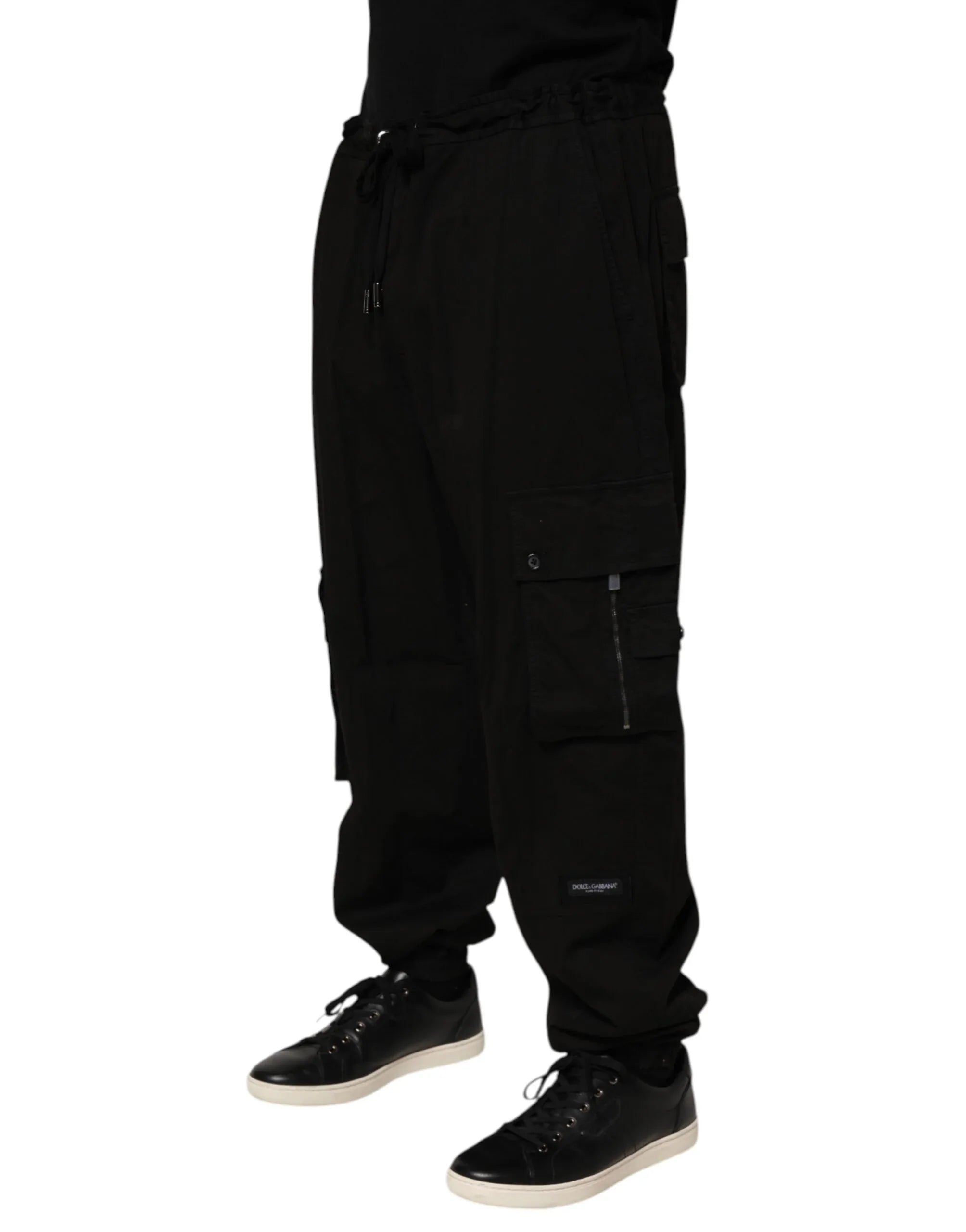 Dolce & Gabbana Black Cotton Cargo Jogger Sweatpants Pants - Zeiniez