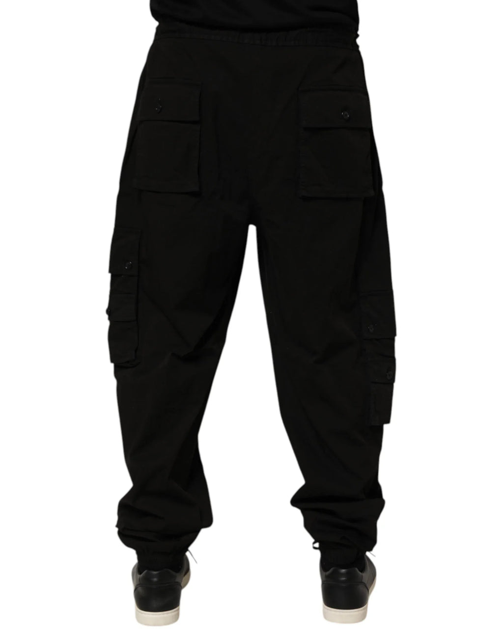 Dolce & Gabbana Black Cotton Cargo Jogger Sweatpants Pants - Zeiniez