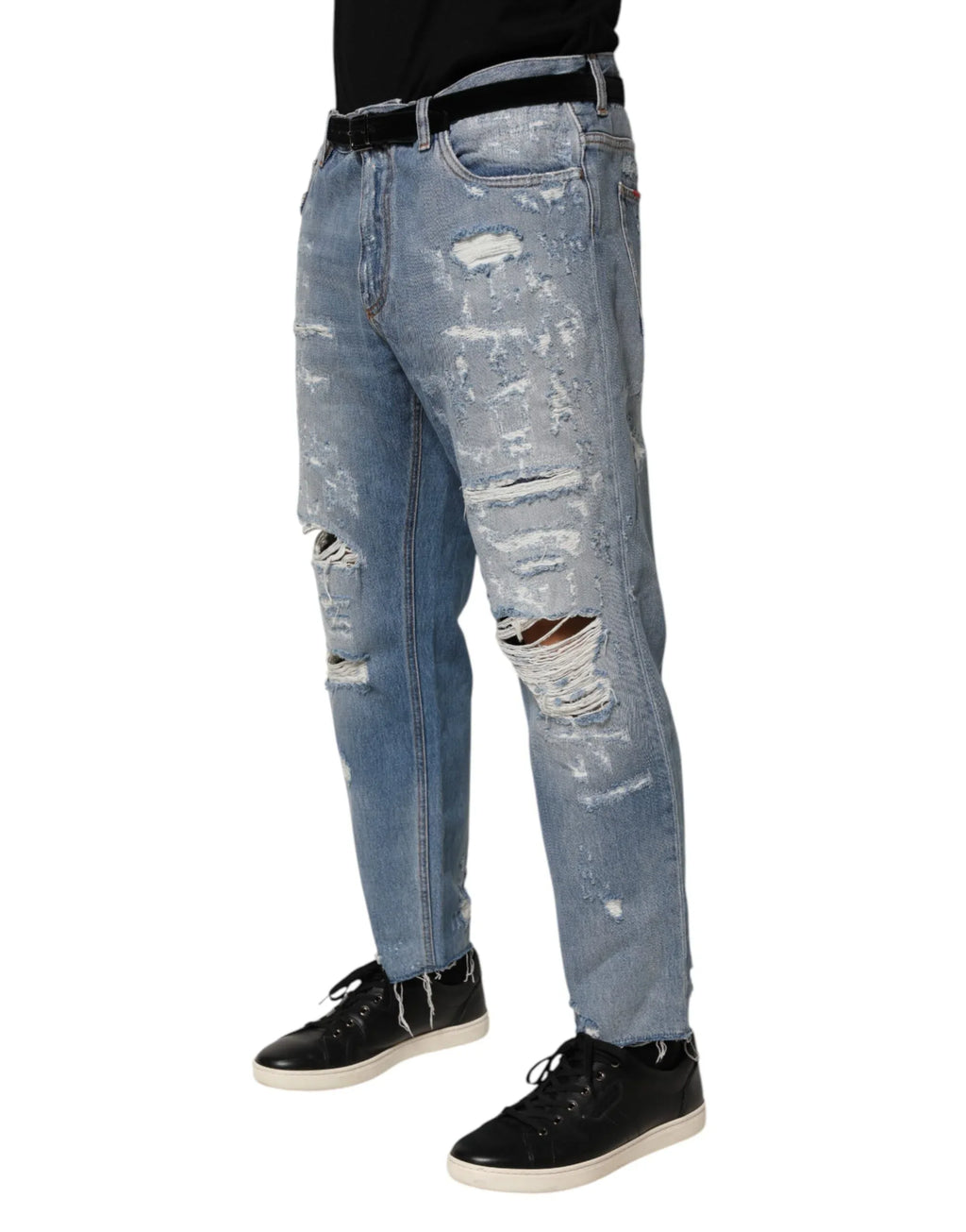 Dolce & Gabbana Blue Distressed Ripped Denim Trouser Jeans - Zeiniez