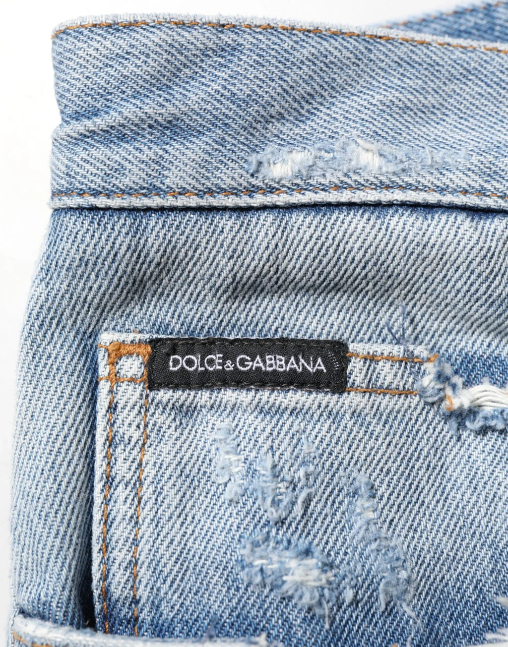 Dolce & Gabbana Blue Distressed Ripped Denim Trouser Jeans - Zeiniez