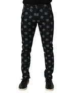 Dolce & Gabbana Black DG Monogram Cotton Skinny Denim Jeans - Zeiniez
